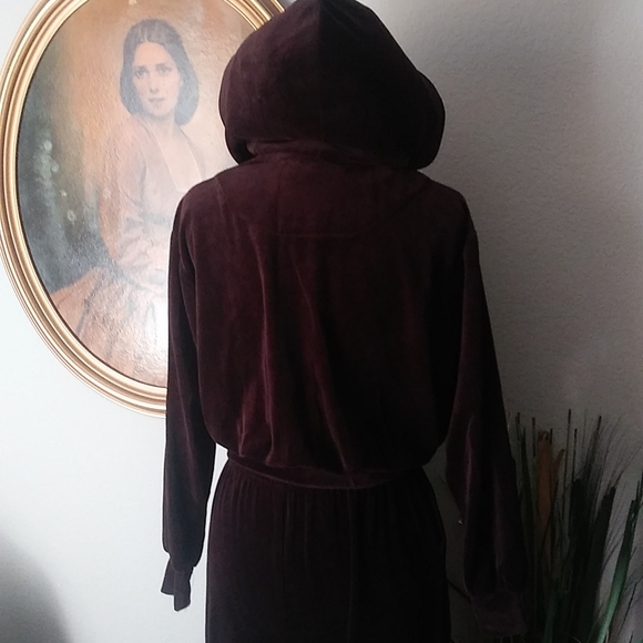 St John Sport - Brown Velour Hooded Jogging Track Suit. Small - Picture 6 of 7